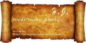 Horánszki Judit névjegykártya